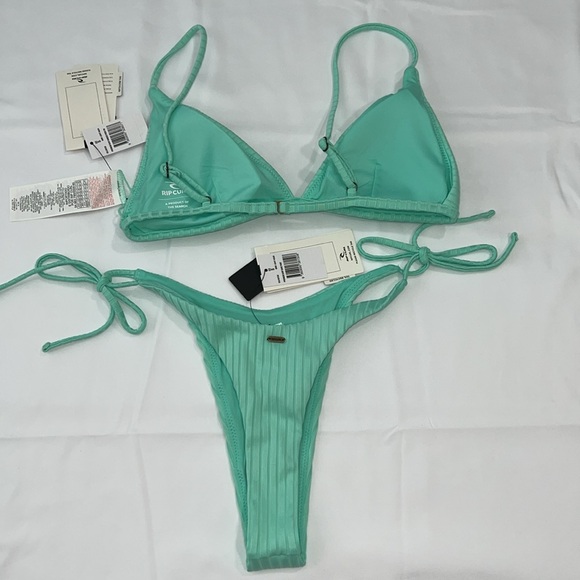 Rip Curl Premium Surf Banded Fixed Tri Bikini top & Bare Bikini Bottom, SMALL - Picture 2 of 13